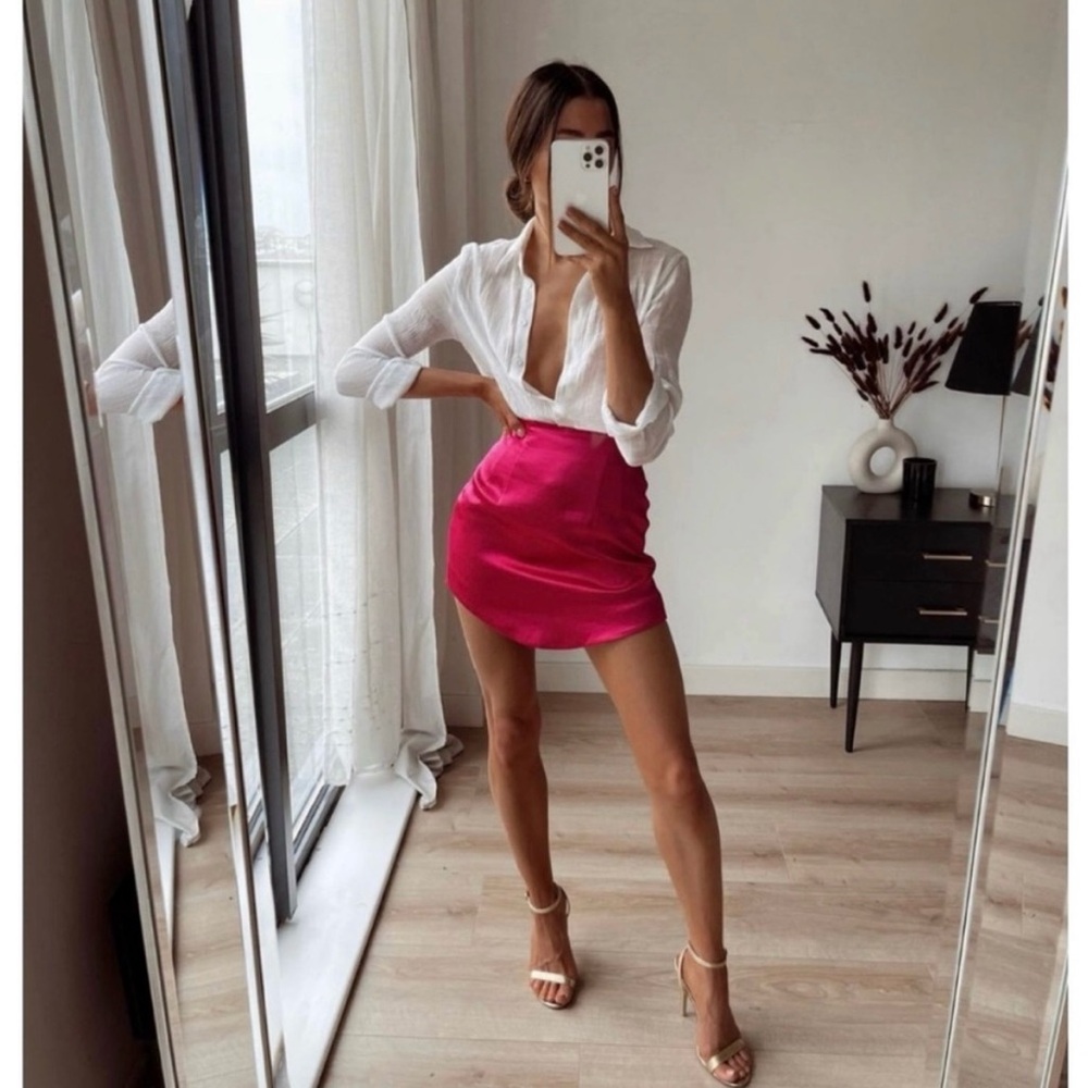 Zara Satin Mini Skirt